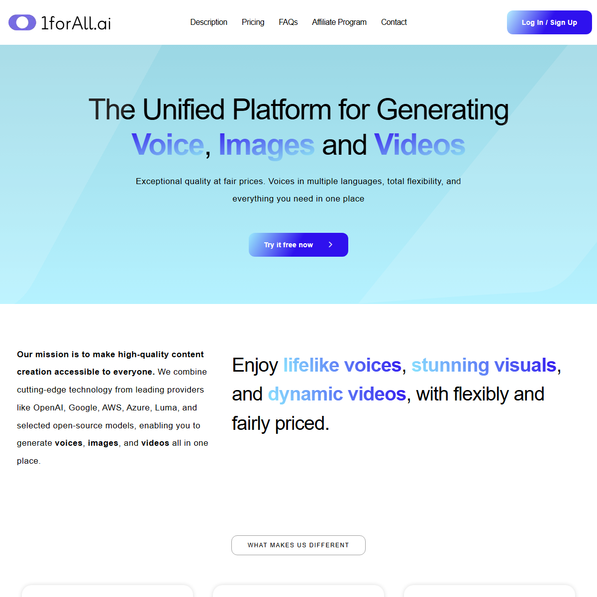 1forAll - text to video Tool Screenshot