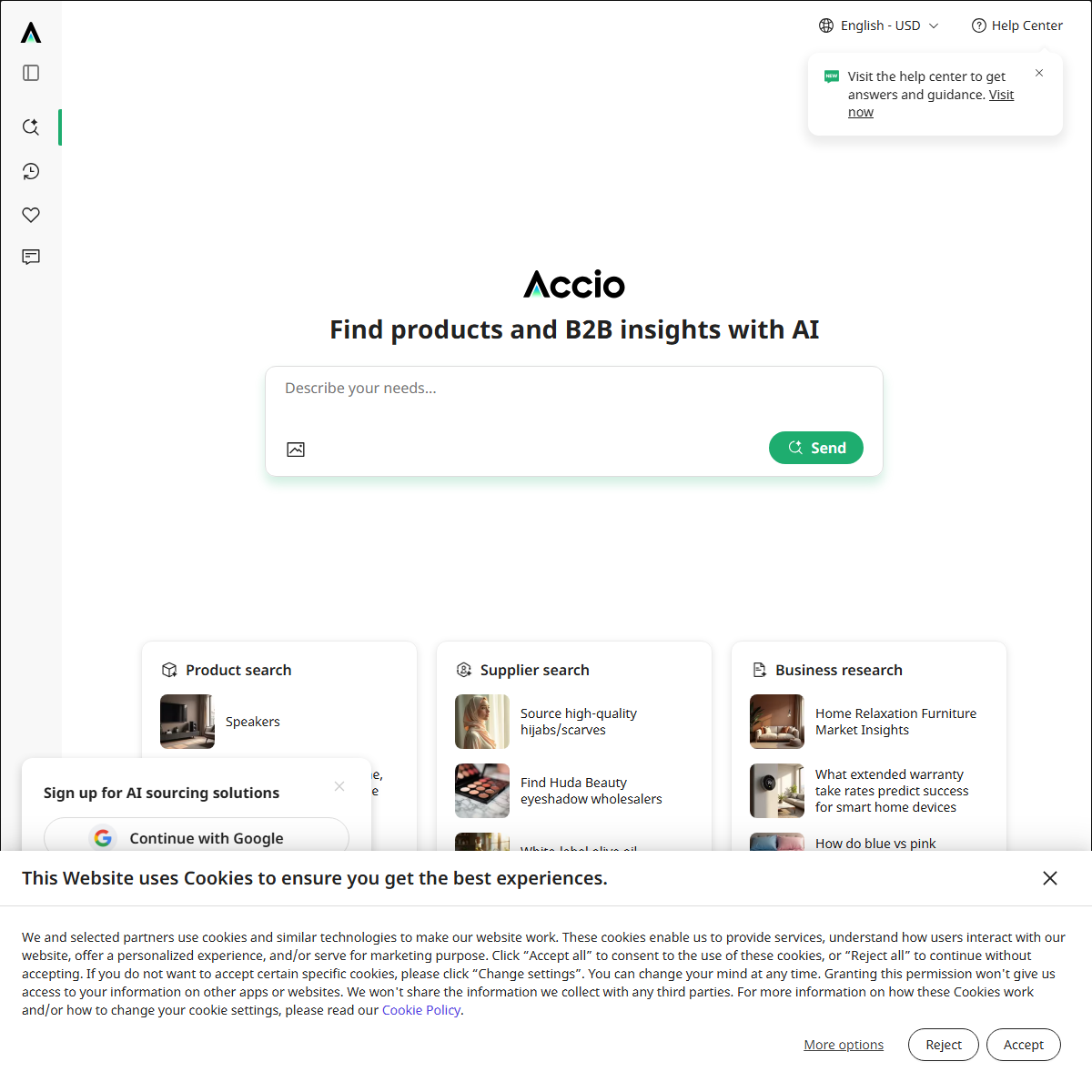 Accio - marketing Tool Screenshot