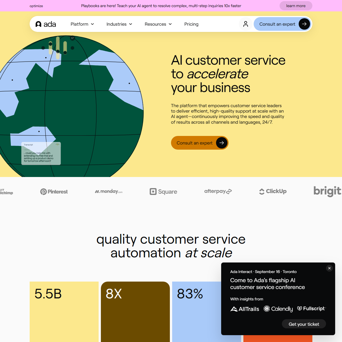 Ada - customer support Tool Screenshot
