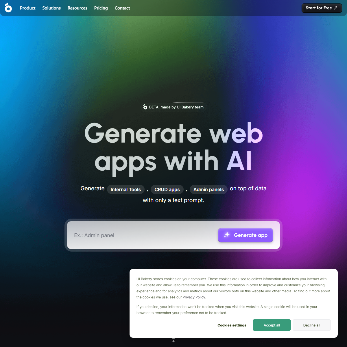 AI App Generator - website builders Tool Screenshot