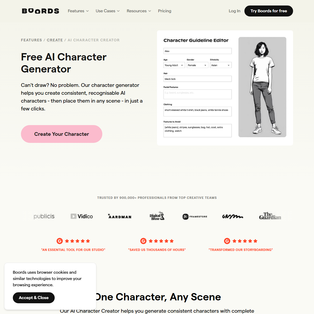 AI Character Generator - design generators Tool Screenshot