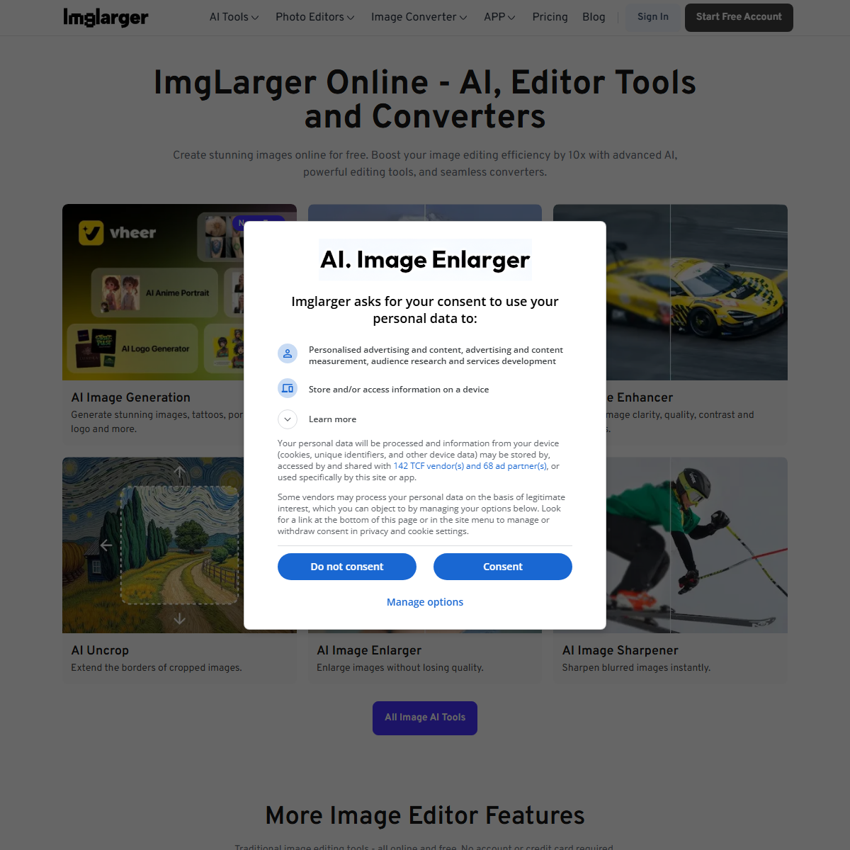 AI Image Enlarger - image editing Tool Screenshot