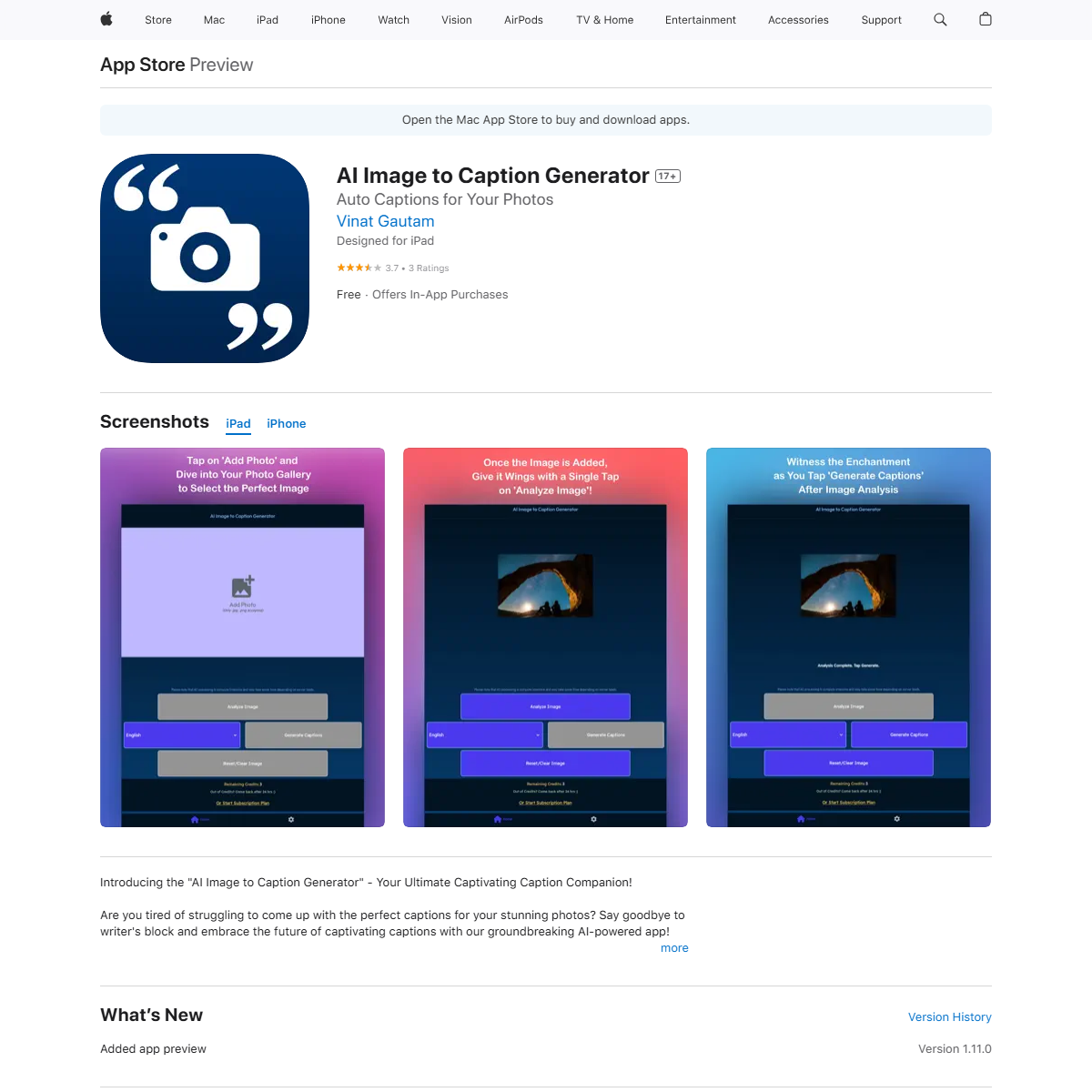 AI Image to Caption Generator - social media Tool Screenshot