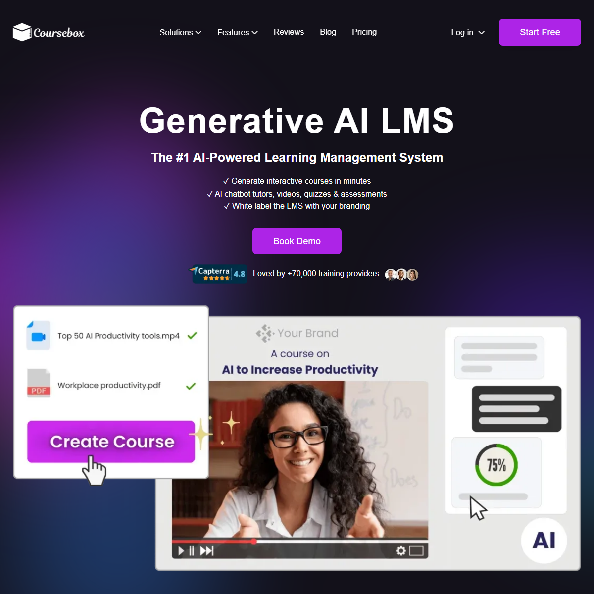 AI LMS by Coursebox - education Tool Screenshot