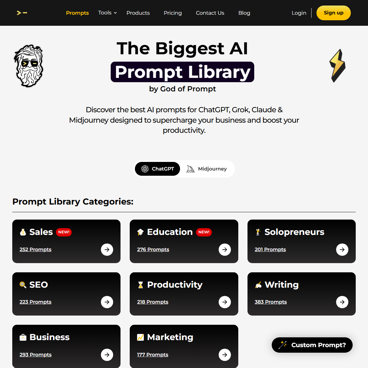 AI Prompt Library - prompt generators Tool Screenshot