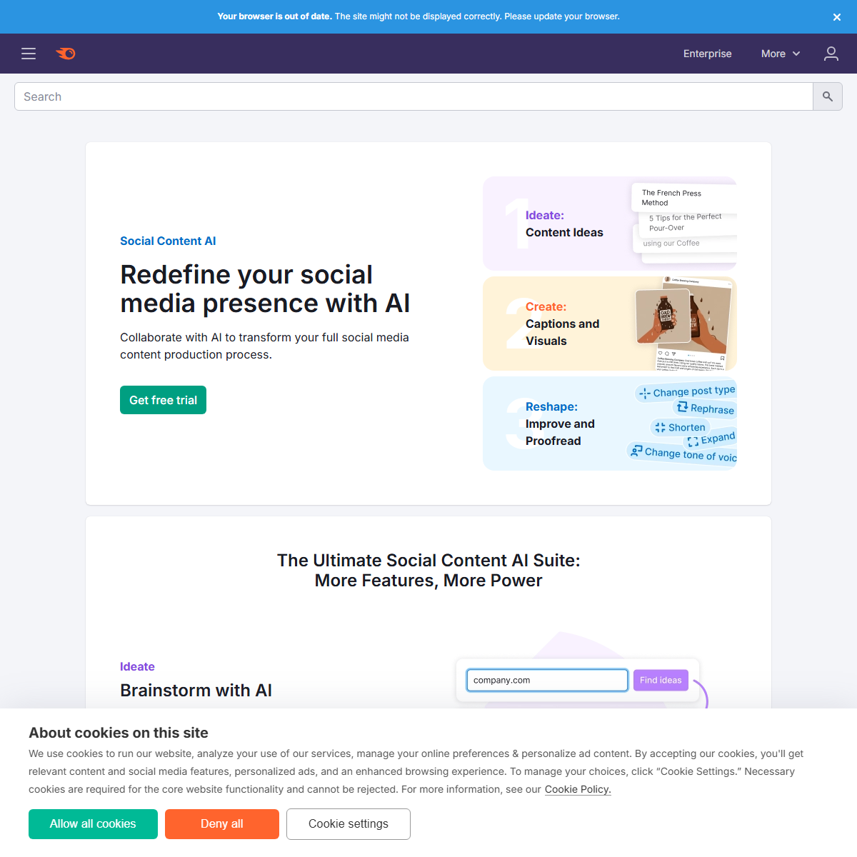 AI Social Media Post Generator - social media Tool Screenshot