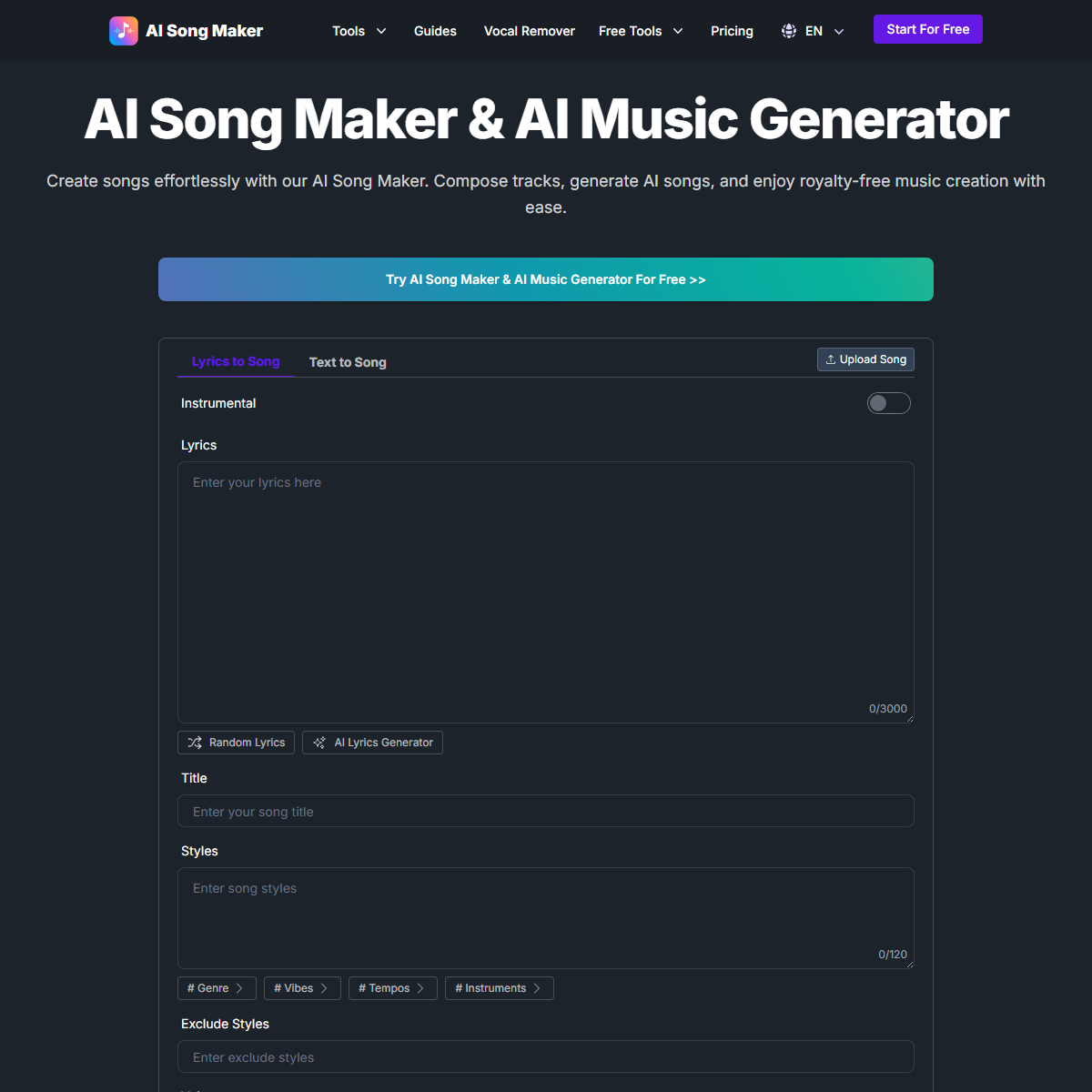 AI Song Maker - music Tool Screenshot