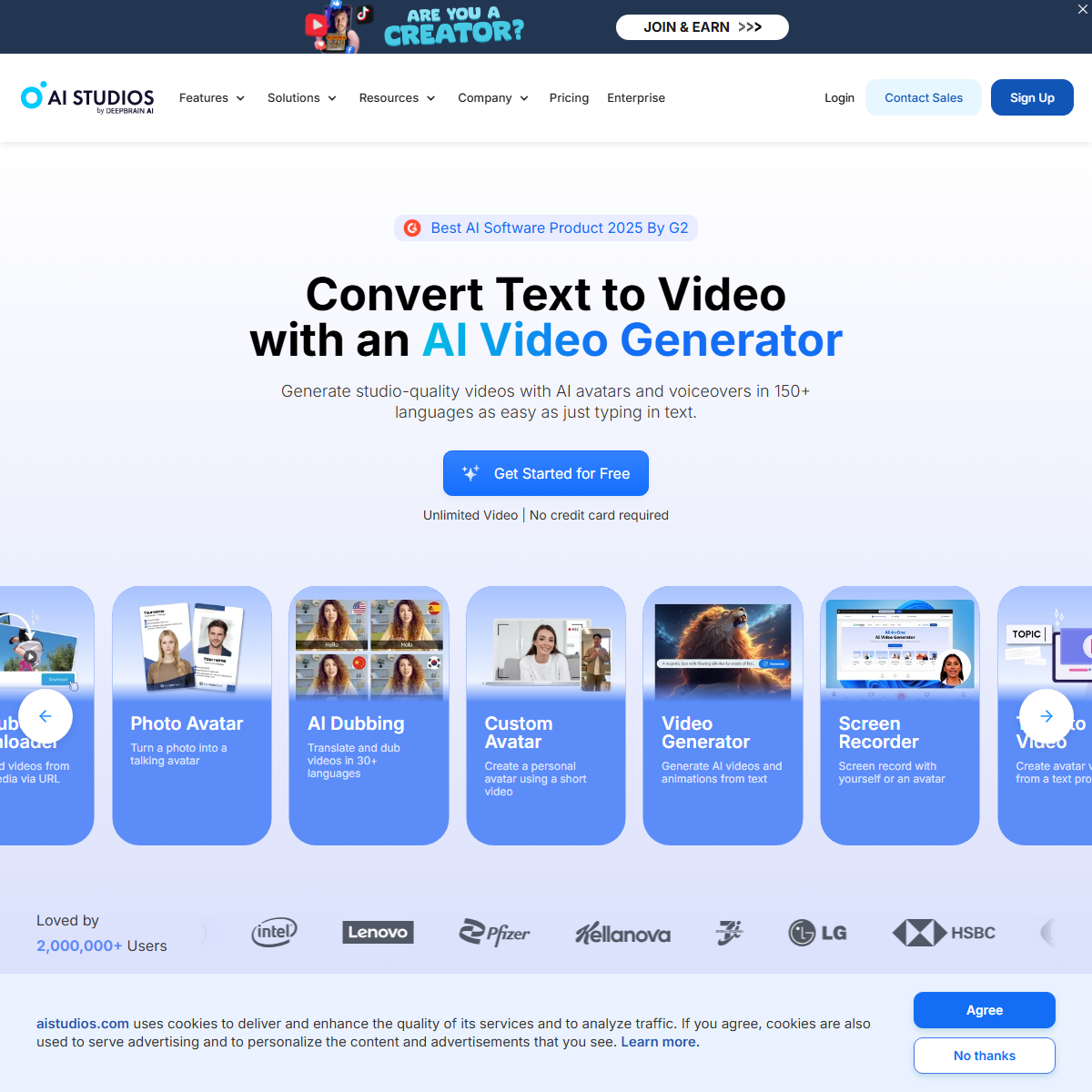 AI Studios - video generators Tool Screenshot