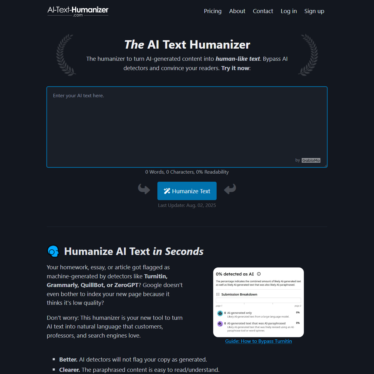 AI Text Humanizer - paraphrasing Tool Screenshot