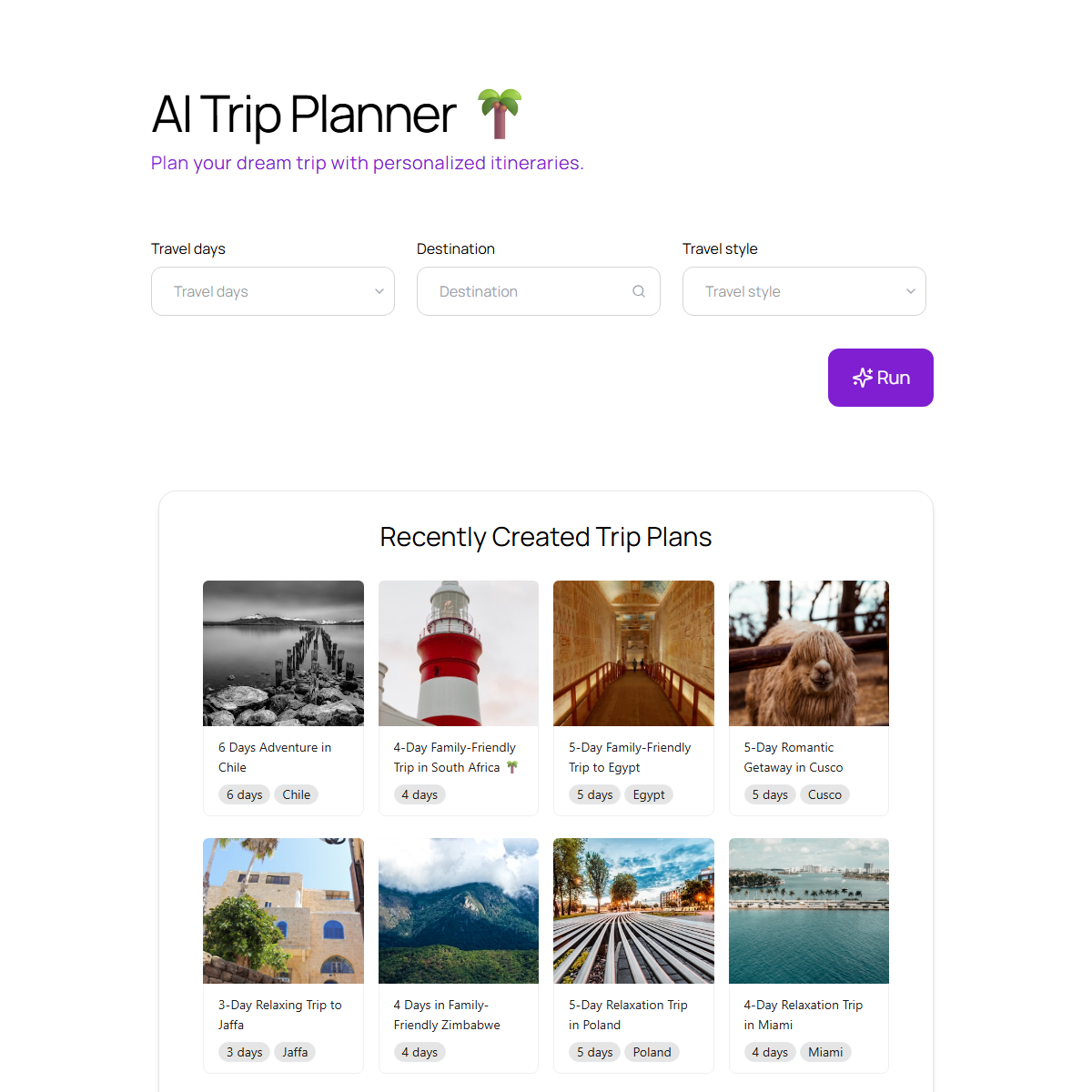 AI Trip Planner - travel Tool