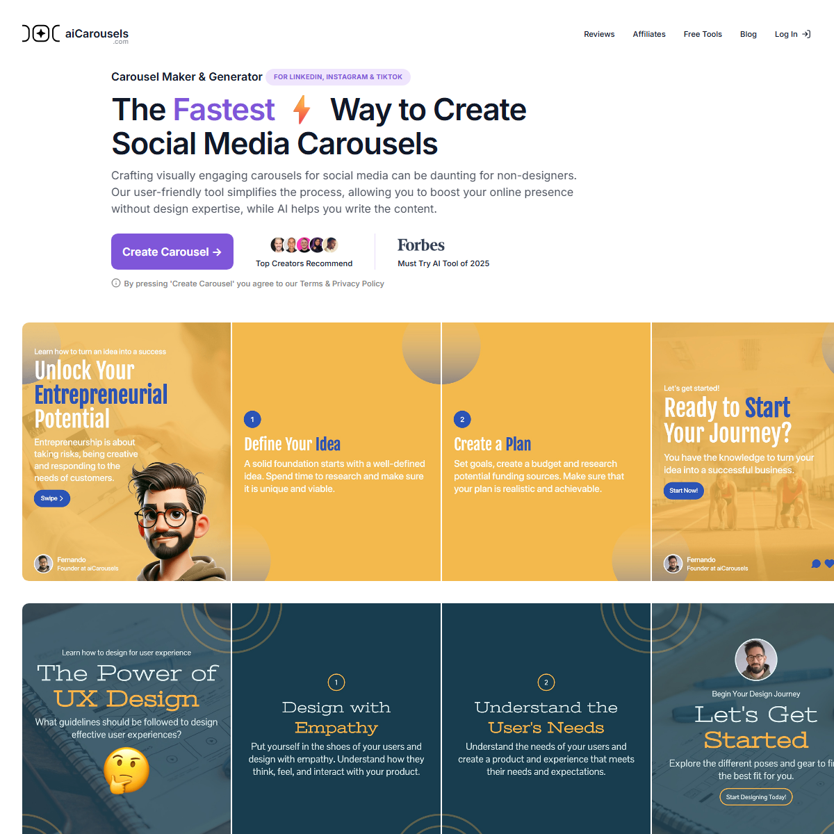 AICarousels - social media Tool Screenshot