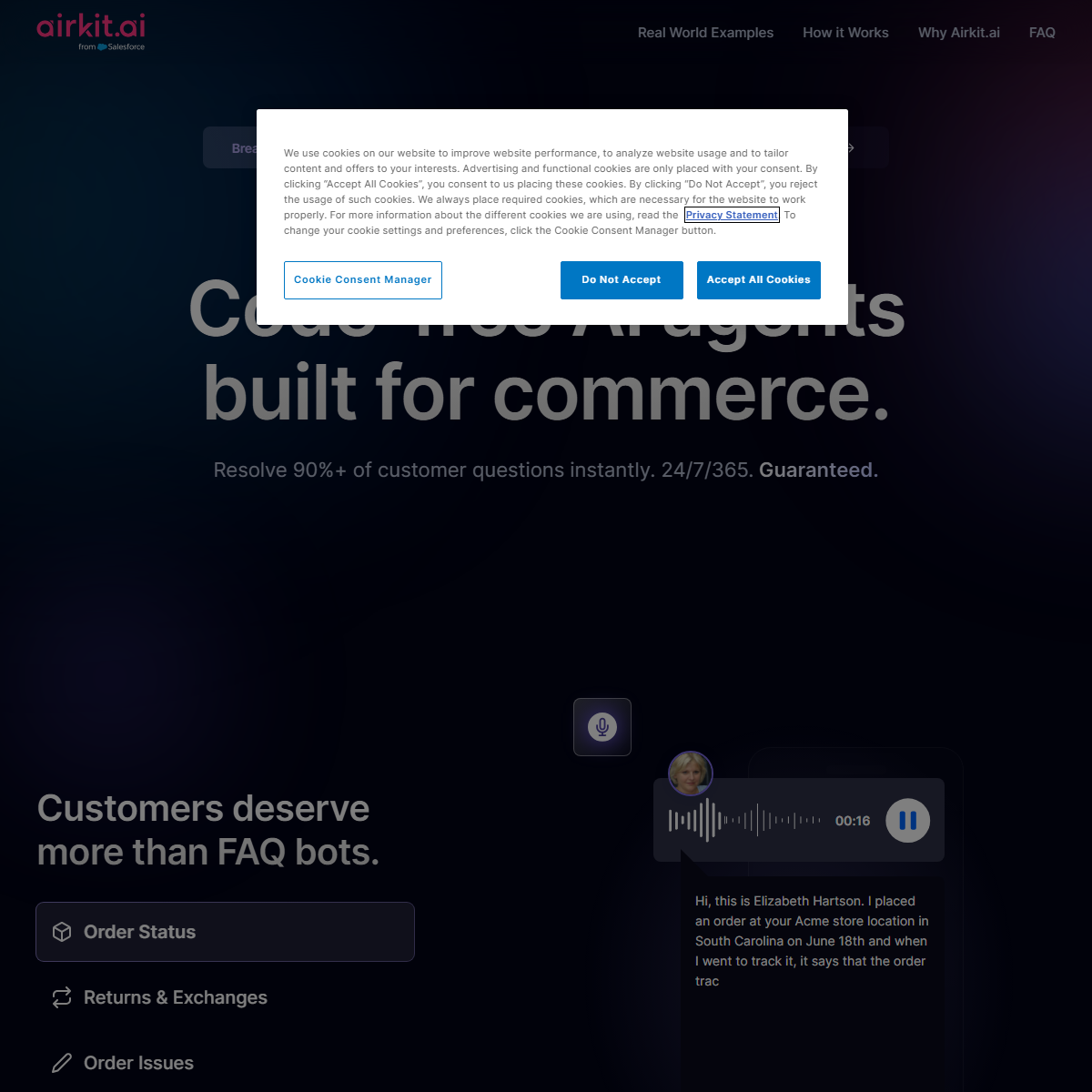 Airkit - customer support Tool Screenshot