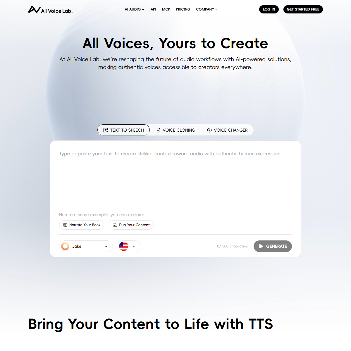 All Voice Lab - text to speech Tool Screenshot