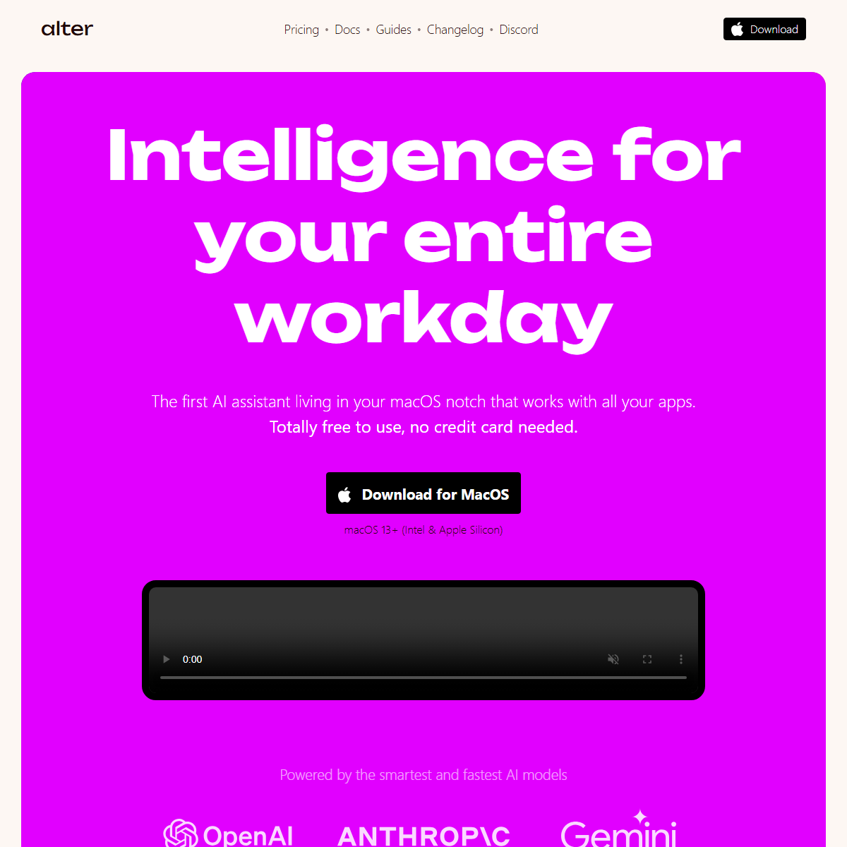 Alter - personal assistant Tool Screenshot
