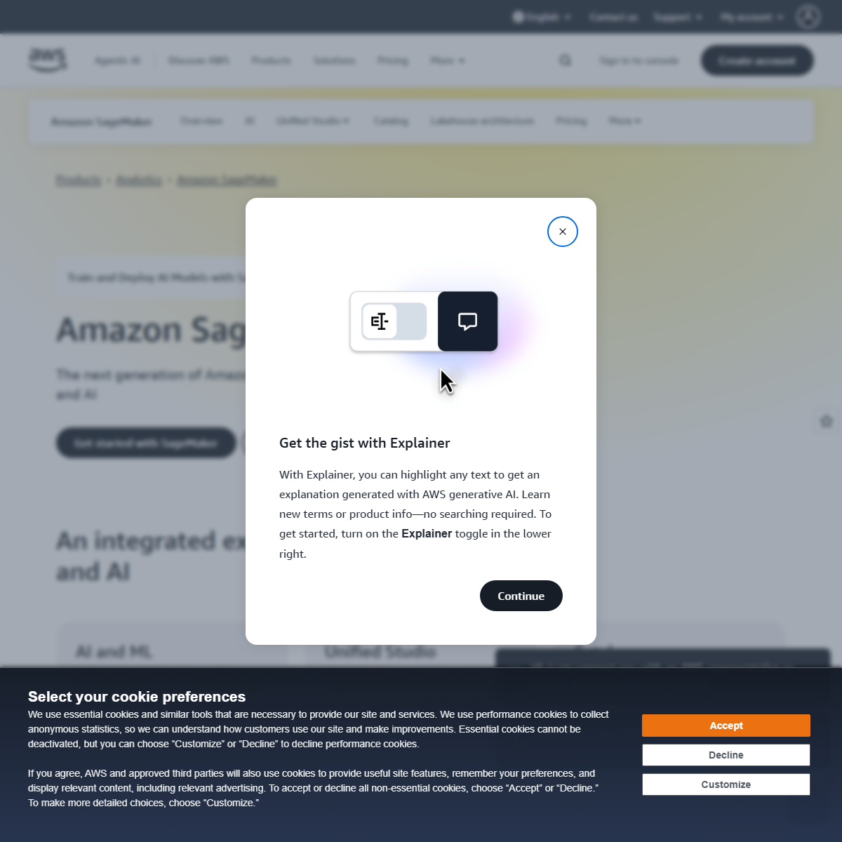 Amazon Sage Maker - research Tool Screenshot
