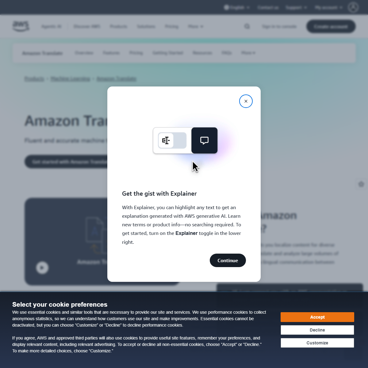 Amazon Translate - translator Tool Screenshot