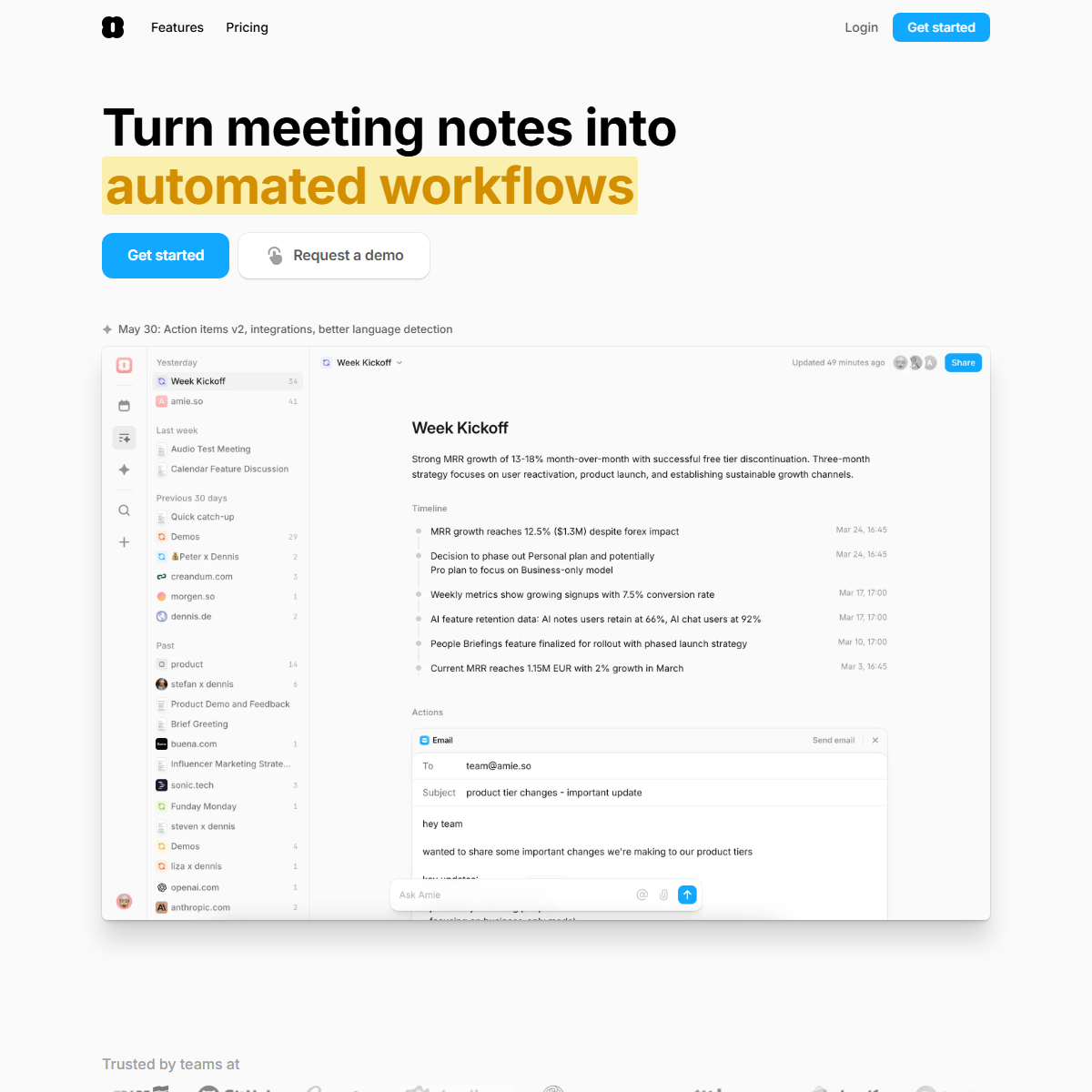 Amie - personal assistant Tool Screenshot