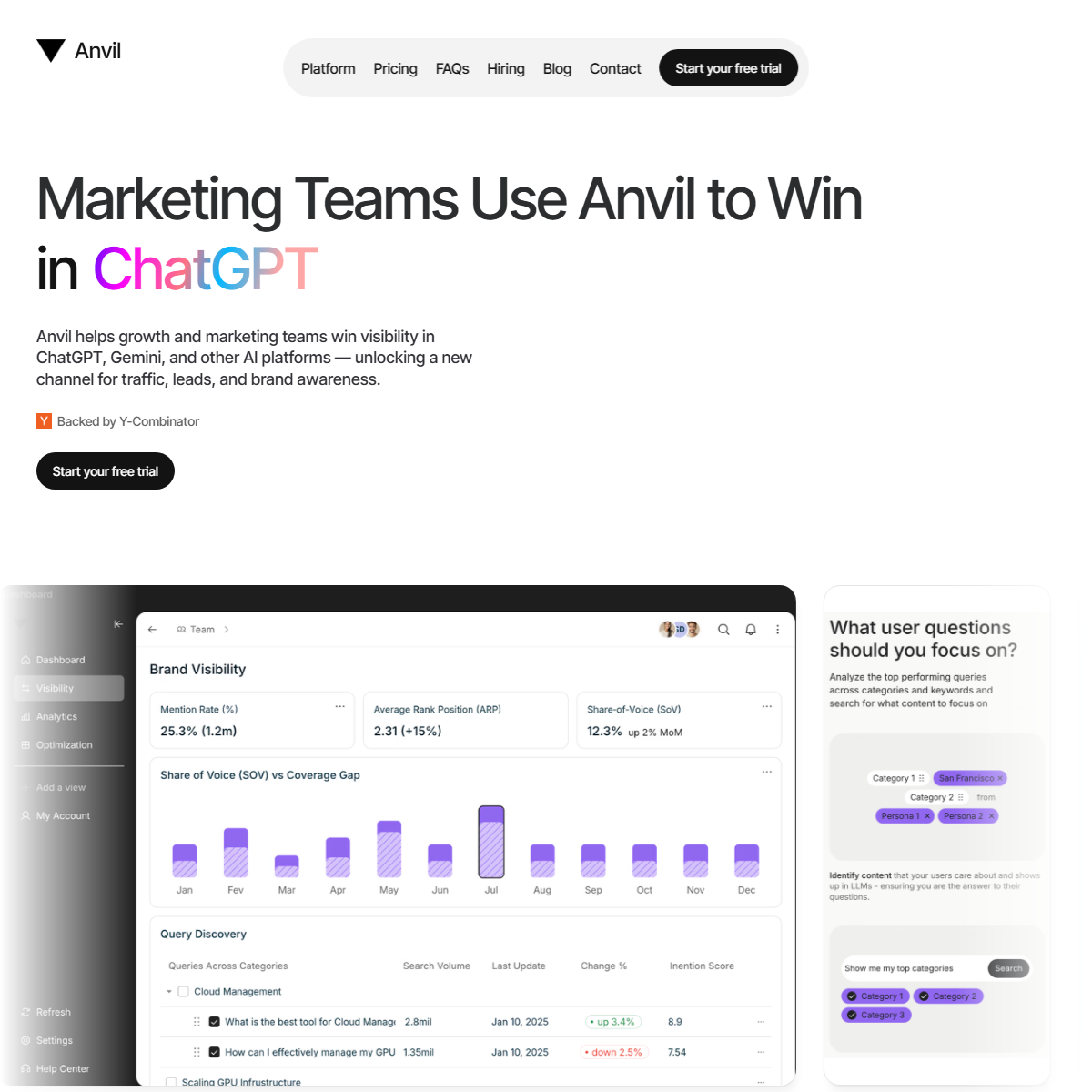 Anvil - SEO Tool Screenshot