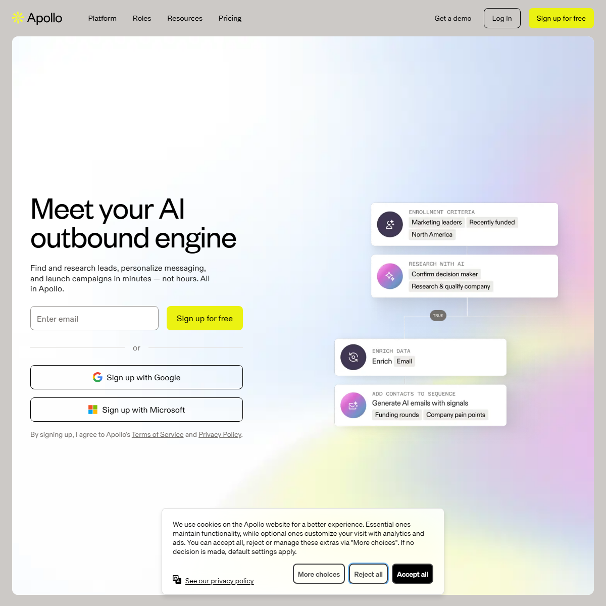 Apollo - sales assistant Tool Screenshot