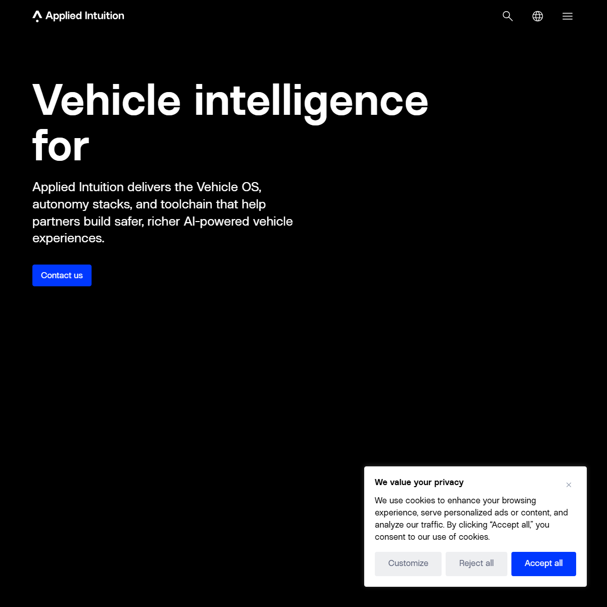 Applied Intuition - AI agents Tool Screenshot