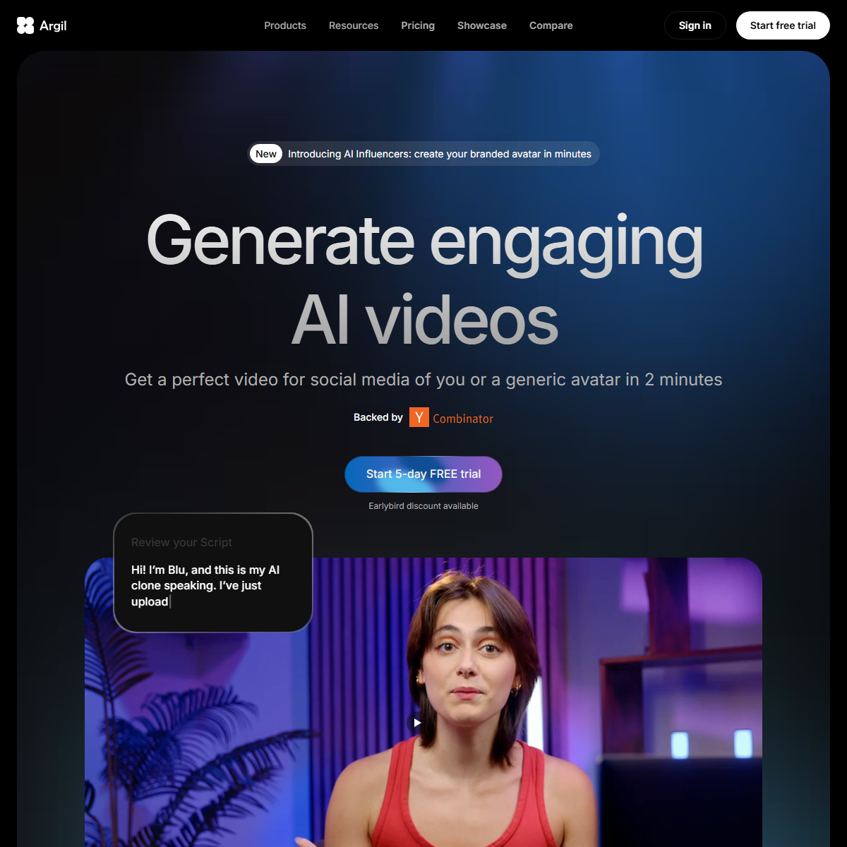 Argil - text to video Tool Screenshot
