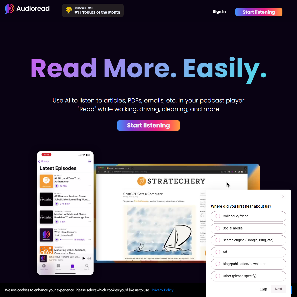 Audioread - text to speech Tool Screenshot