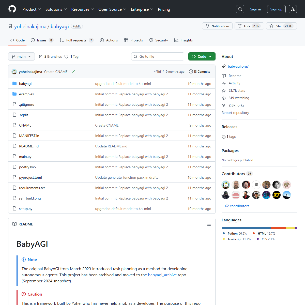 Baby AGI - research Tool Screenshot