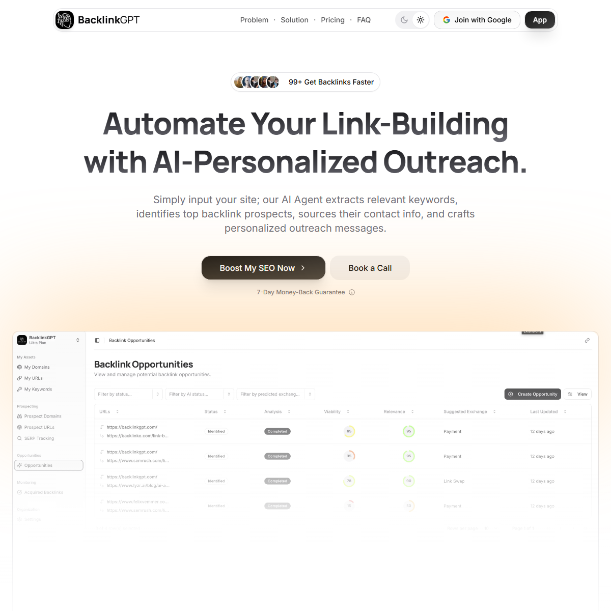 BacklinkGPT - SEO Tool Screenshot