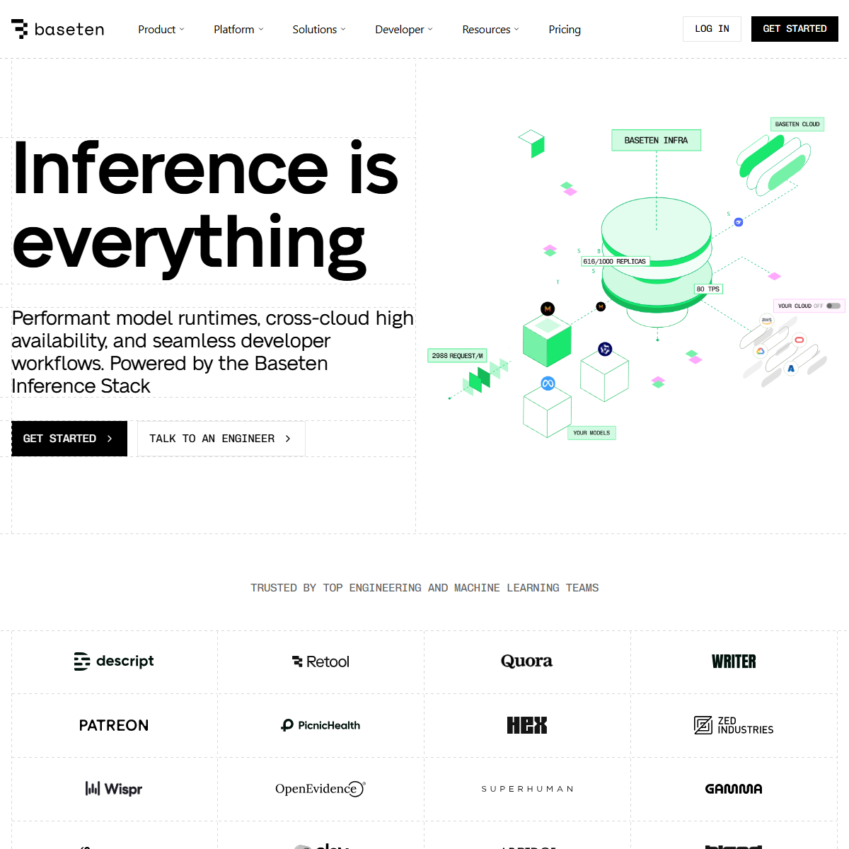 Baseten - startup tools Tool Screenshot