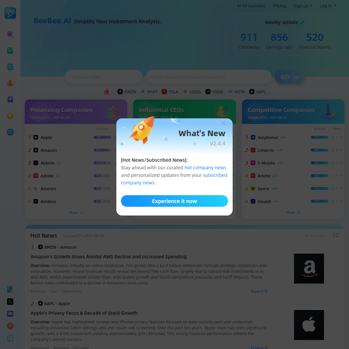 BeeBee AI - stock trading Tool Screenshot