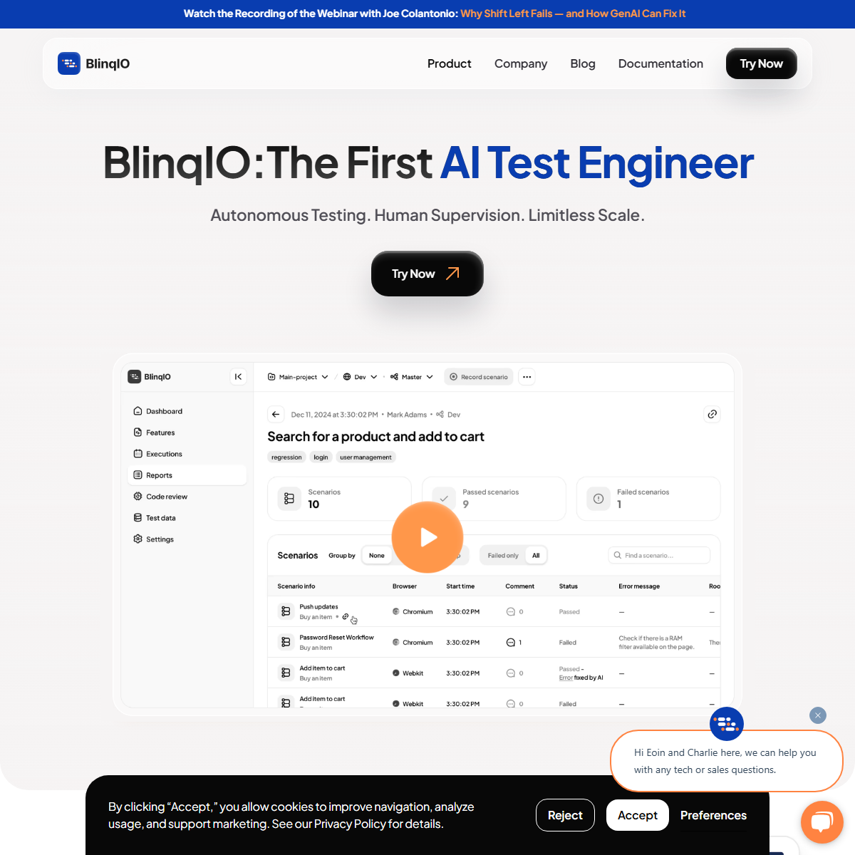 Blinq - project management Tool Screenshot