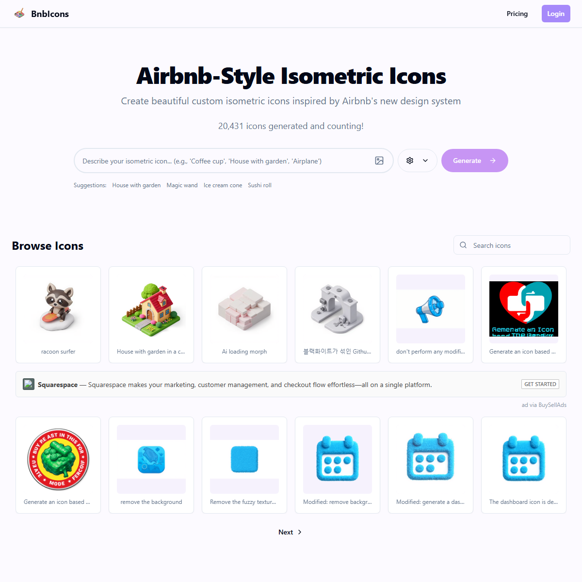 BnbIcons - design generators Tool Screenshot