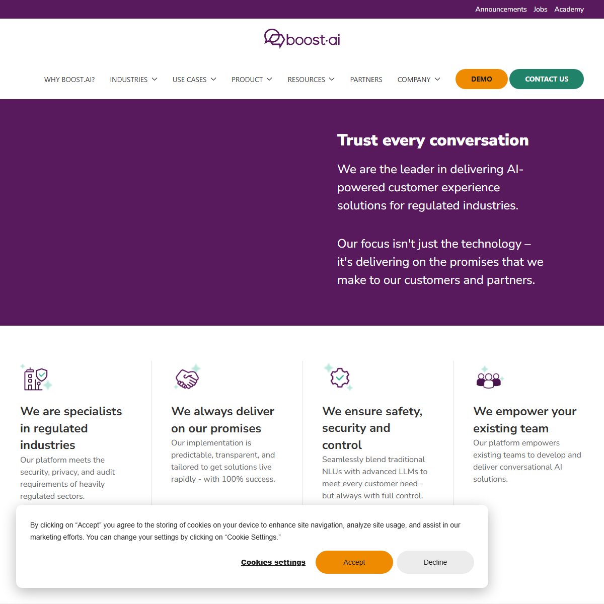 Boost.ai - AI chatbots Tool Screenshot