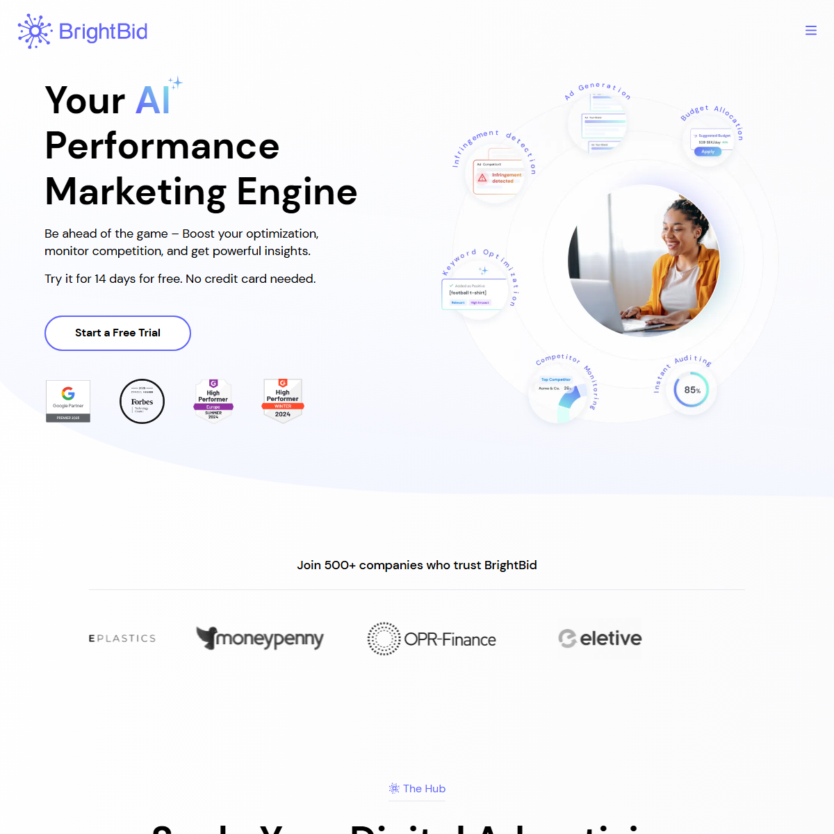 Brightbid - marketing Tool Screenshot