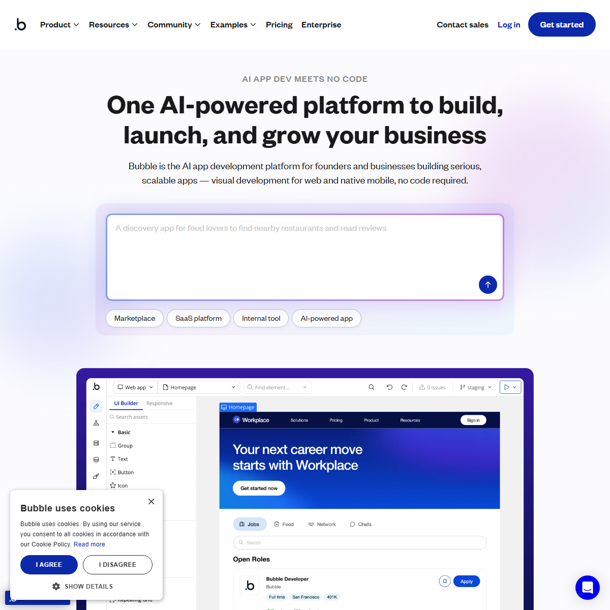 Bubble - low-code/no-code Tool Screenshot