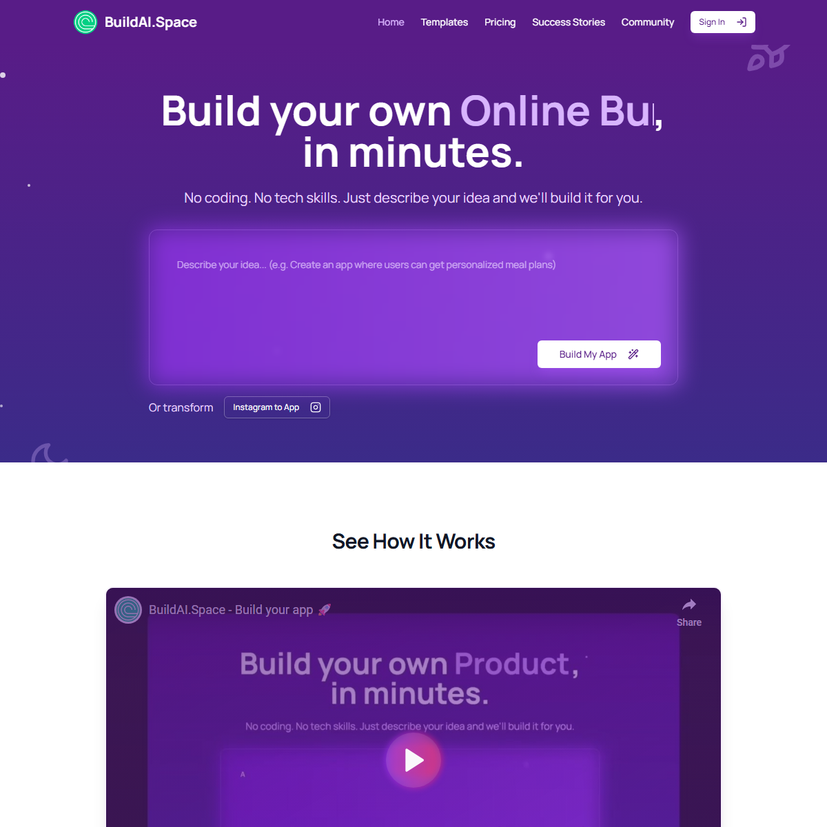 Build AI - low-code/no-code Tool Screenshot