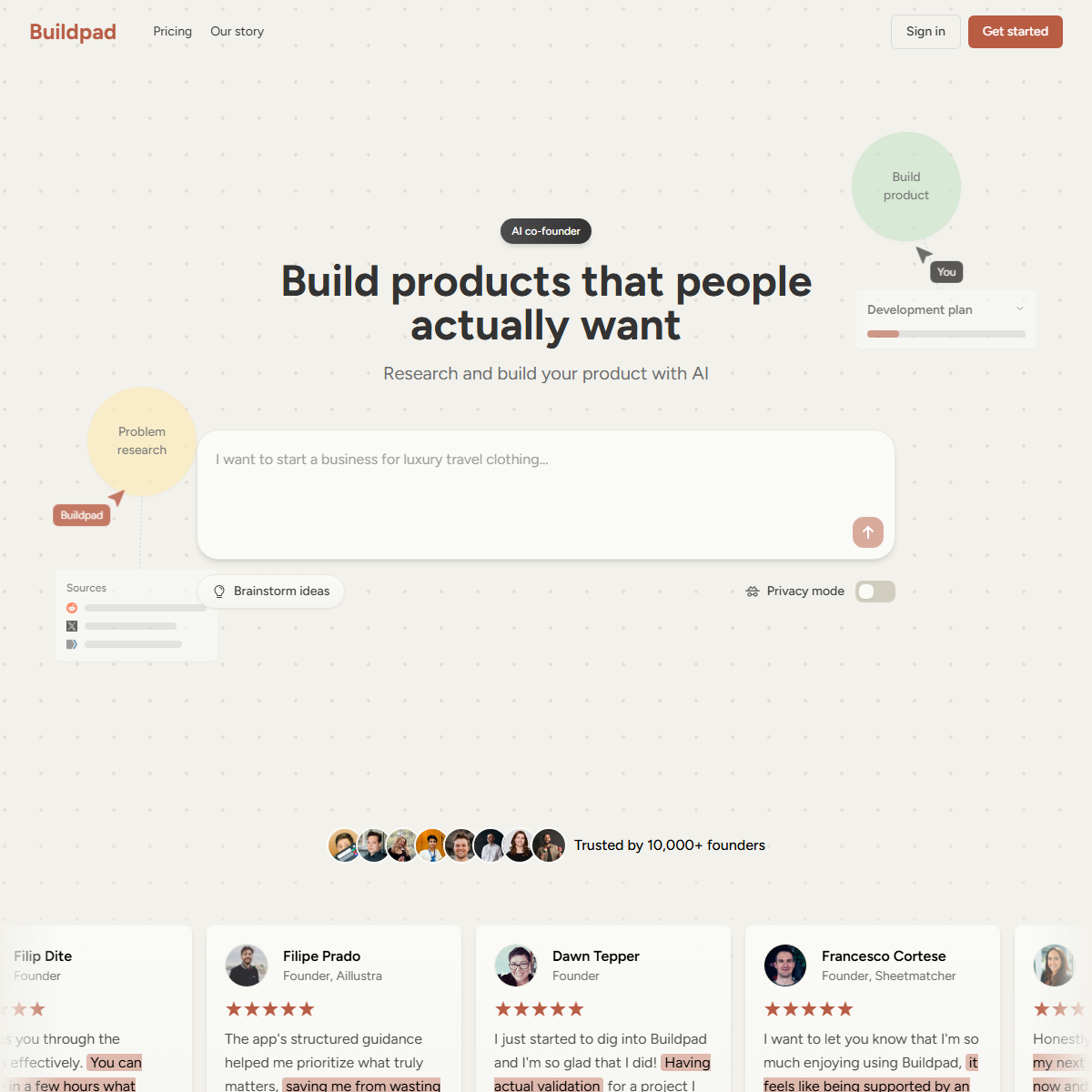 Buildpad - startup tools Tool Screenshot