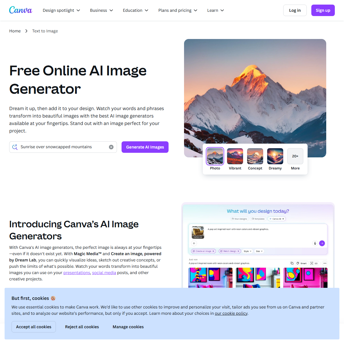 Canva Text to Image - text to image Tool