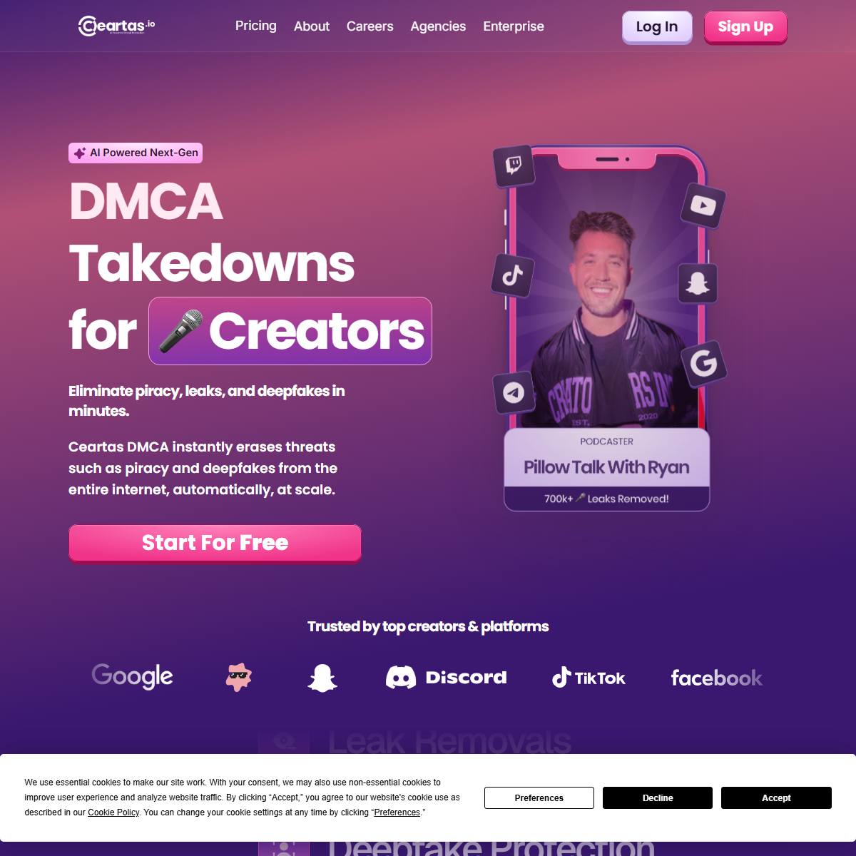 Ceartas DMCA - AI detection Tool Screenshot