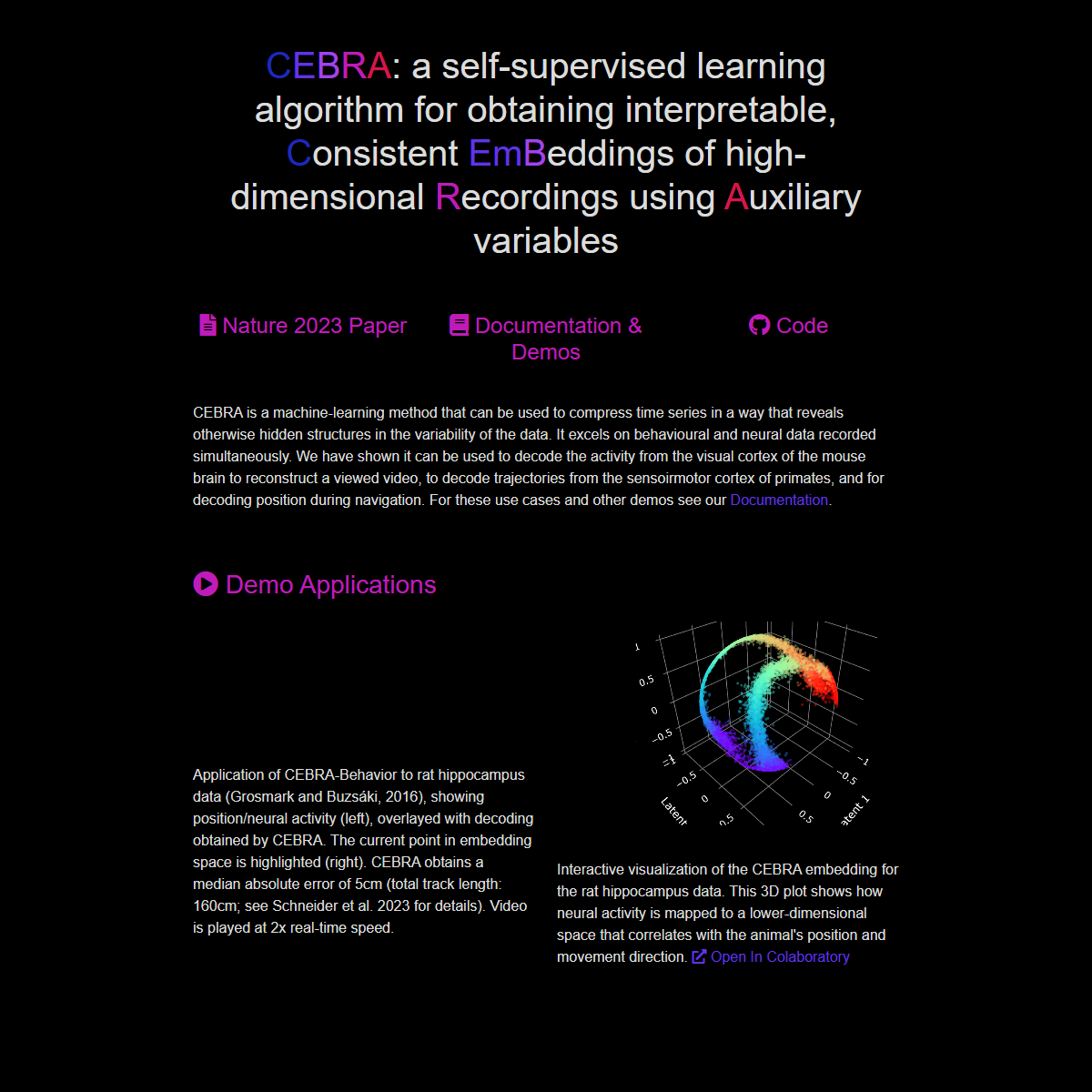 Cebra - research Tool Screenshot