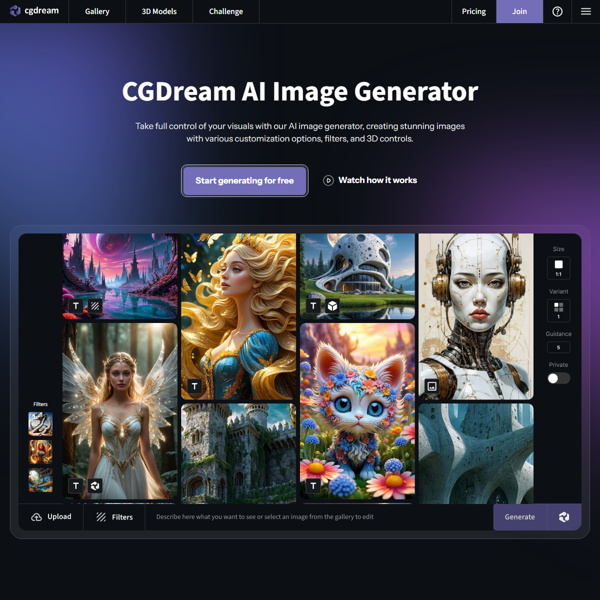 CGDream - image generators Tool Screenshot