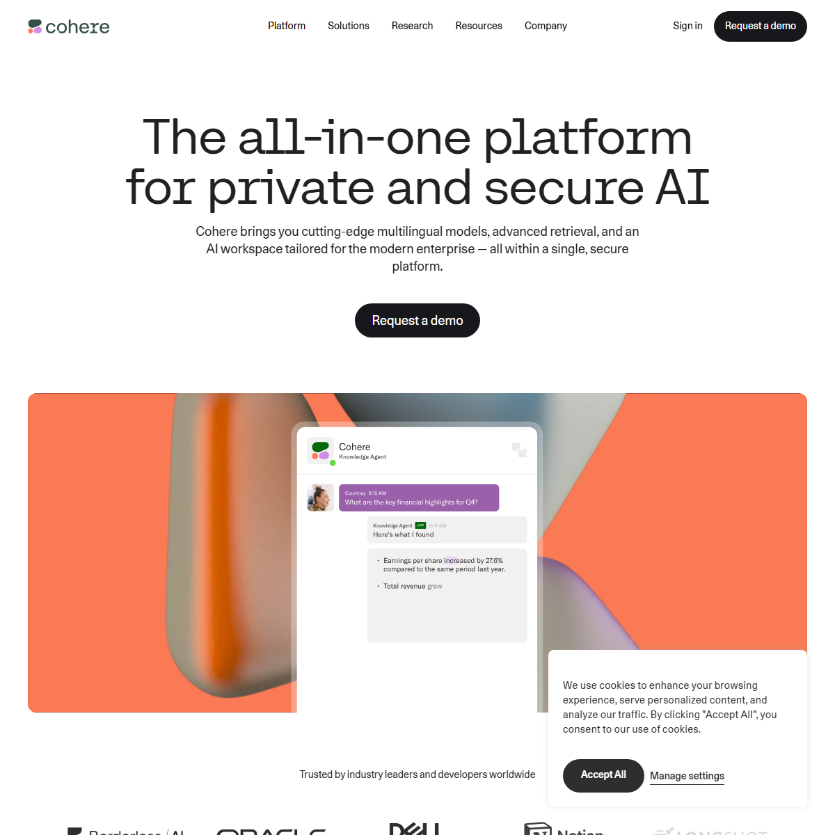 Chat | Cohere - AI chatbots Tool Screenshot