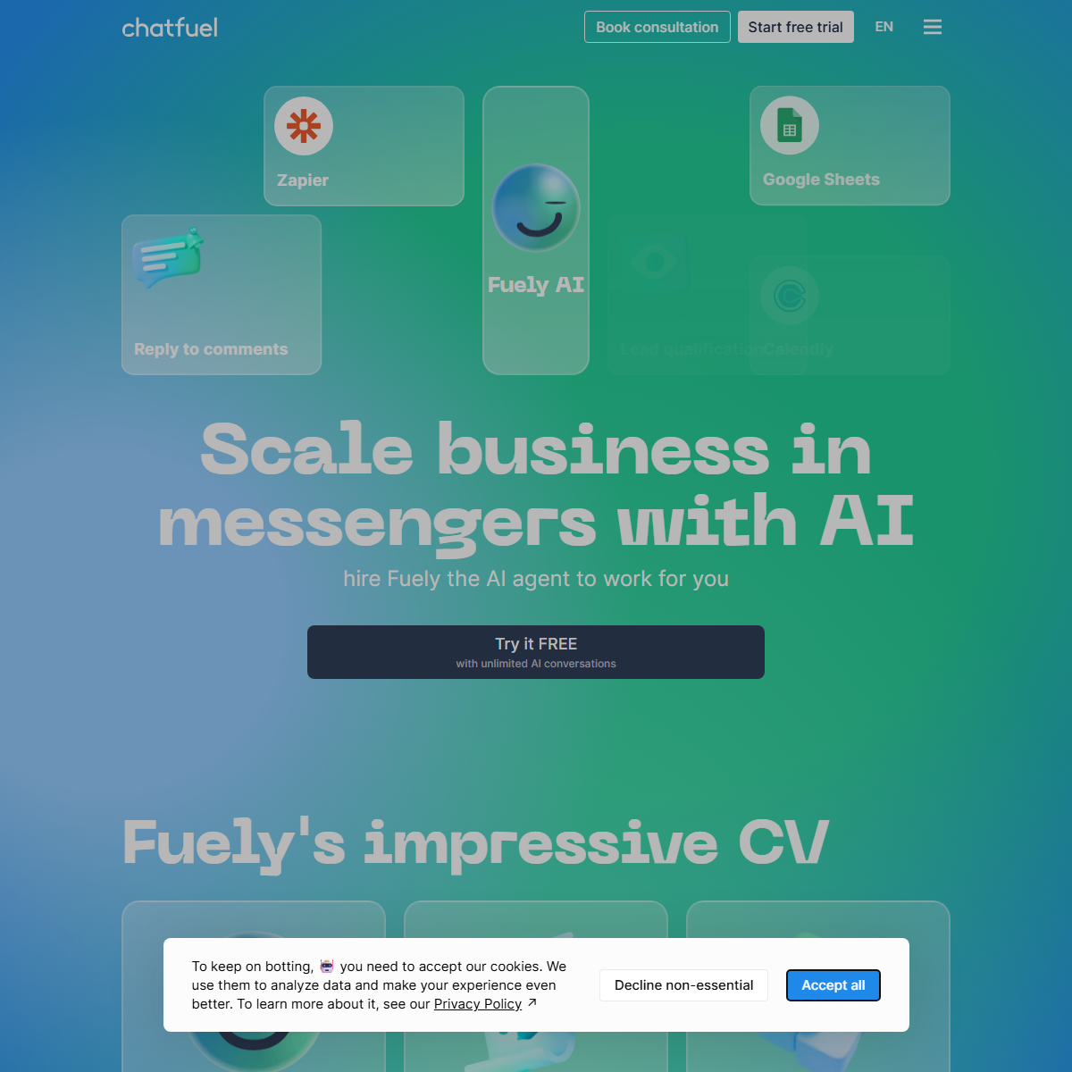 Chatfuel AI - customer support Tool