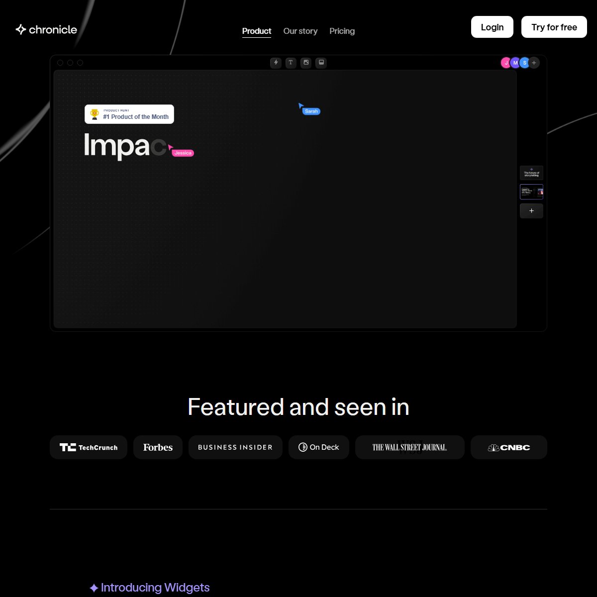 Chronicle - presentations Tool Screenshot