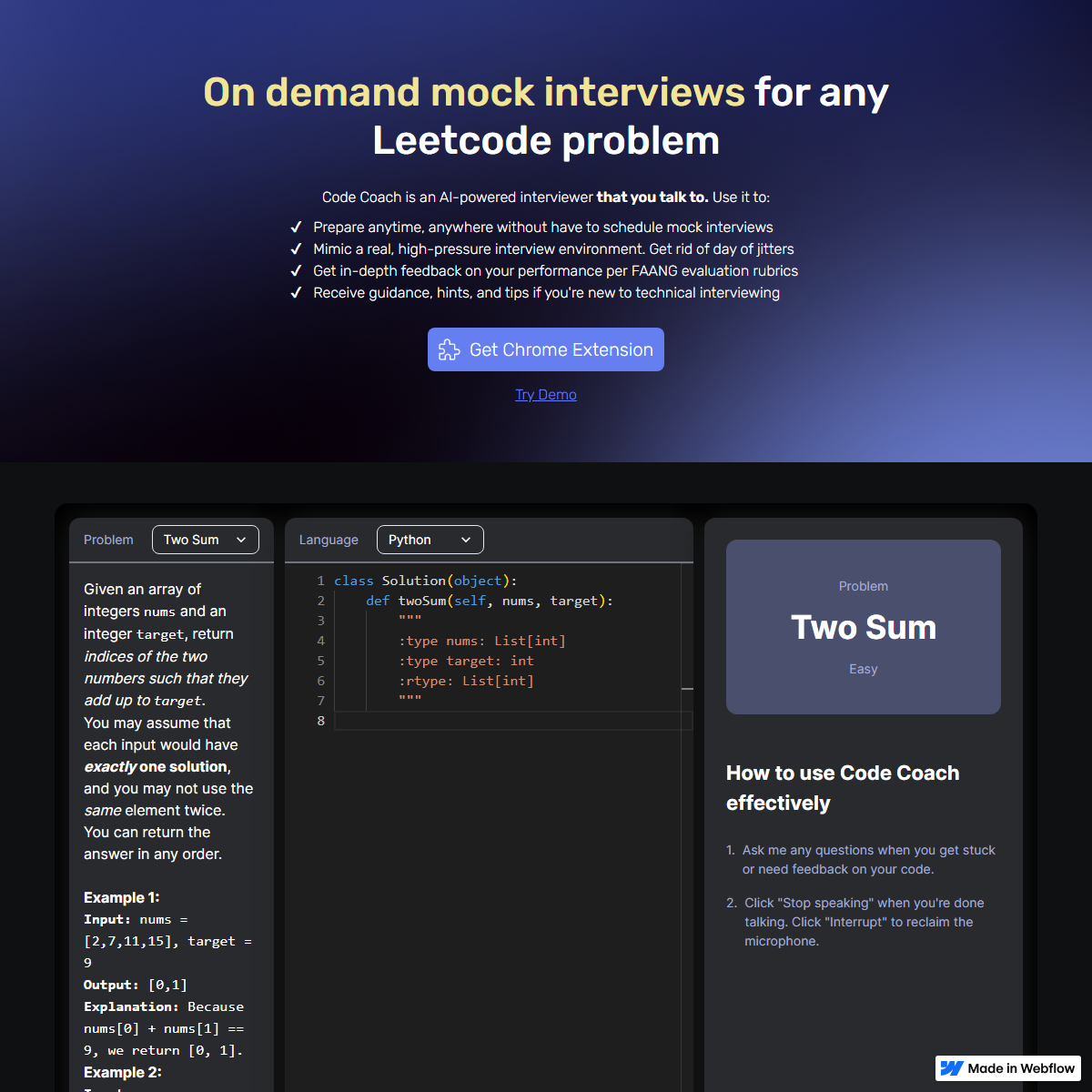 Code Coach - AI chatbots Tool Screenshot