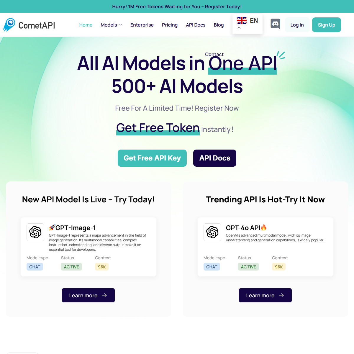 CometAPI - AI chatbots Tool Screenshot