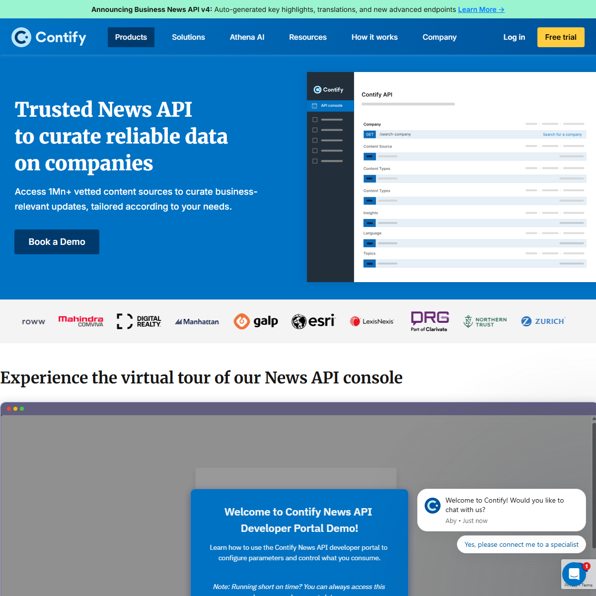 Contify News API - research Tool Screenshot