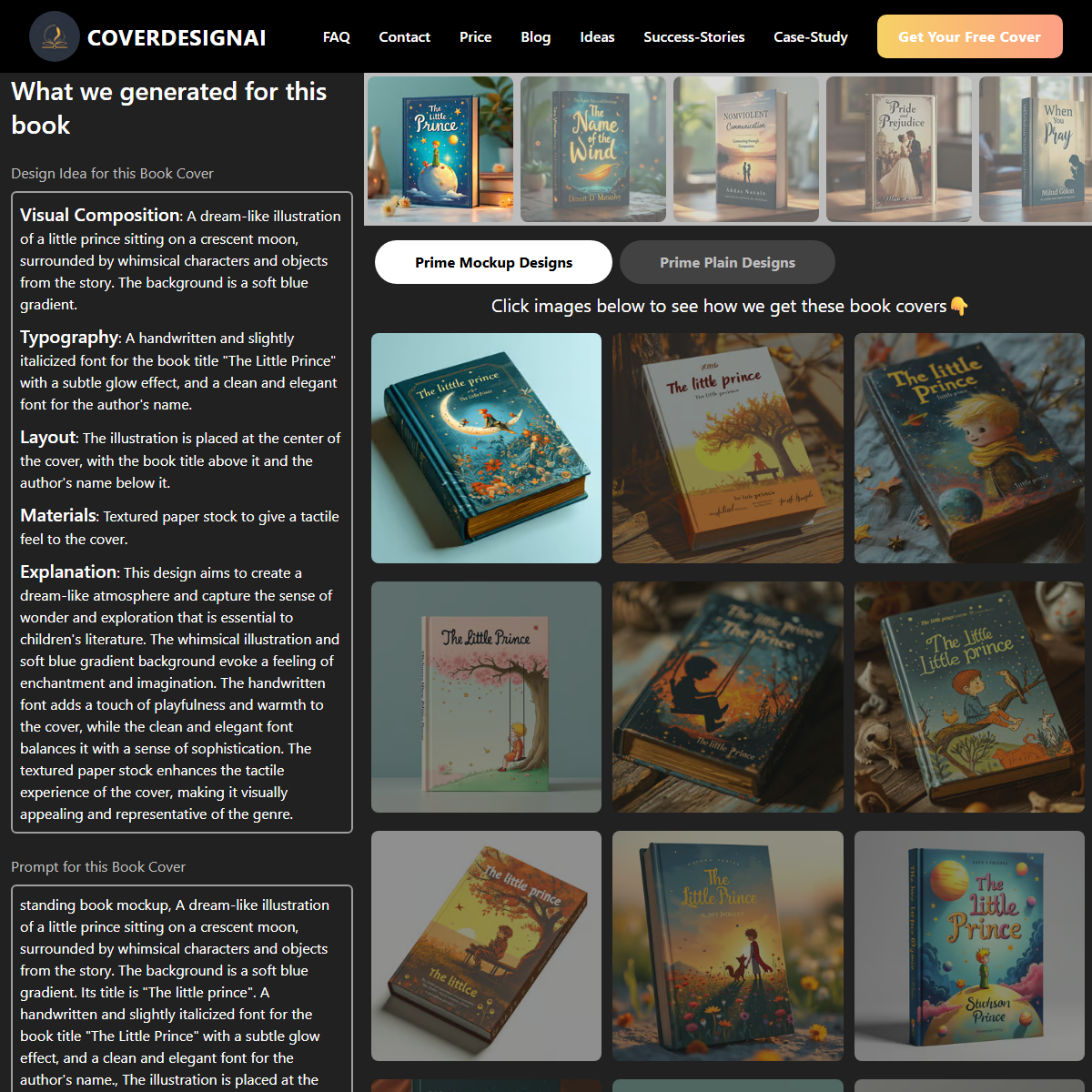 CoverDesignAI - design generators Tool Screenshot