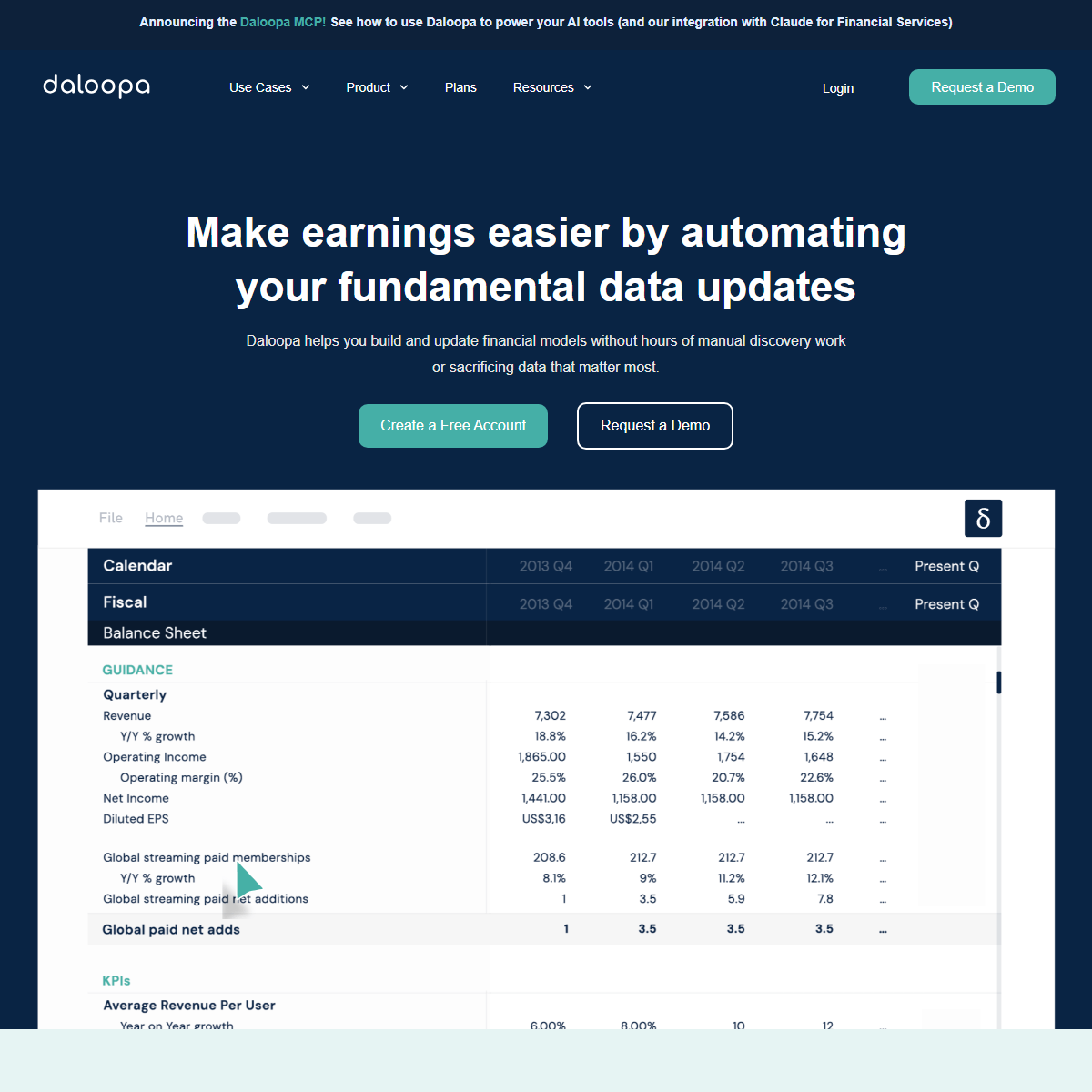 Daloopa - finance Tool Screenshot