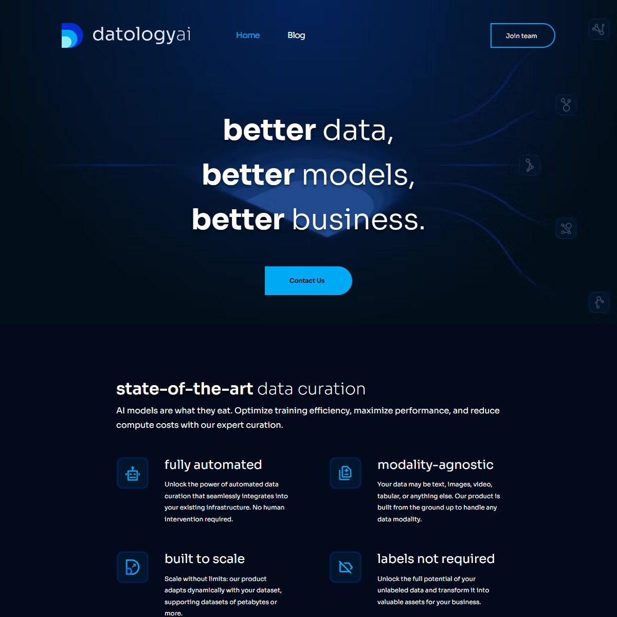 DatologyAI - AI agents Tool Screenshot
